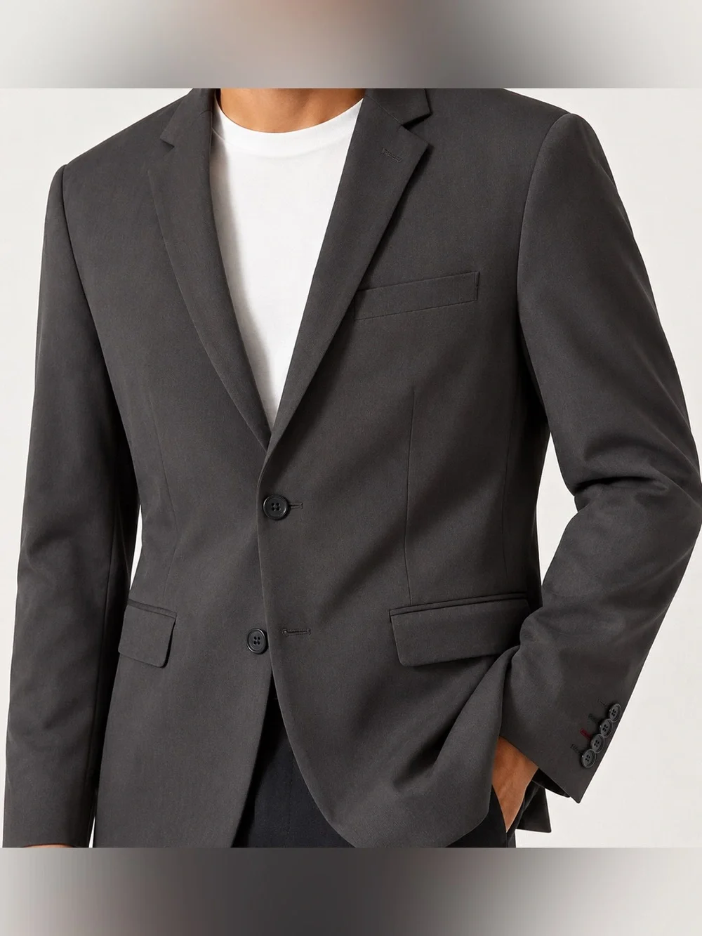 PJ PAUL JONES Men’s Charcoal Gray Two-Button Slim Fit Blazer NWT Size L